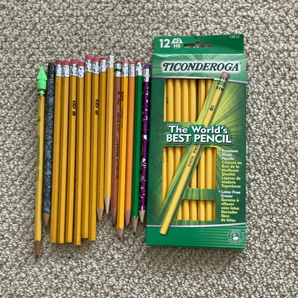 Ticonderoga Yellow Pencils - Pack of 12 Brand New Huge Bundle of #2 Pencils
